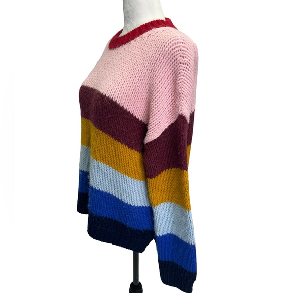 Xirena Apres Ski Sweater Stripe Chunky Soft Knit Pullover Oversized Size S - Picture 7 of 12